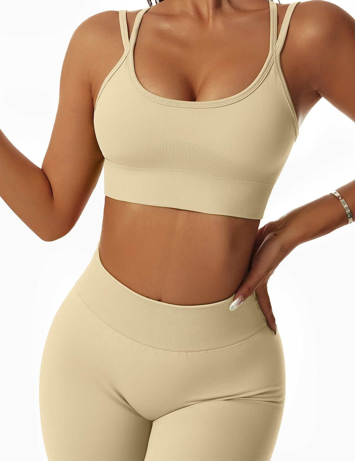 Strappy Seamless Supportive Sports Bra by bornfocus