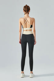 Colorblock Strappy Bra & Leggings Activewear Set by bornfocus