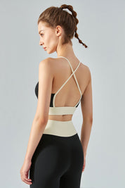 Colorblock Strappy Bra & Leggings Activewear Set by bornfocus