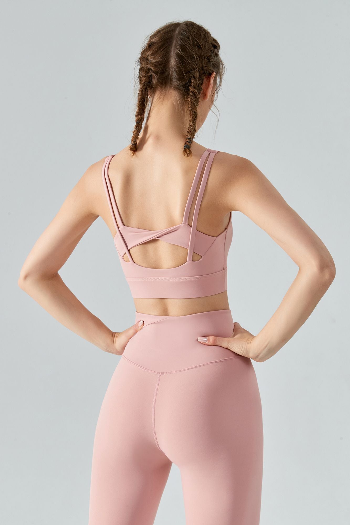 Strappy Twisted Sports Bra & Leggings Activewear Set by bornfocus