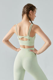 Strappy Twisted Sports Bra & Leggings Activewear Set by bornfocus