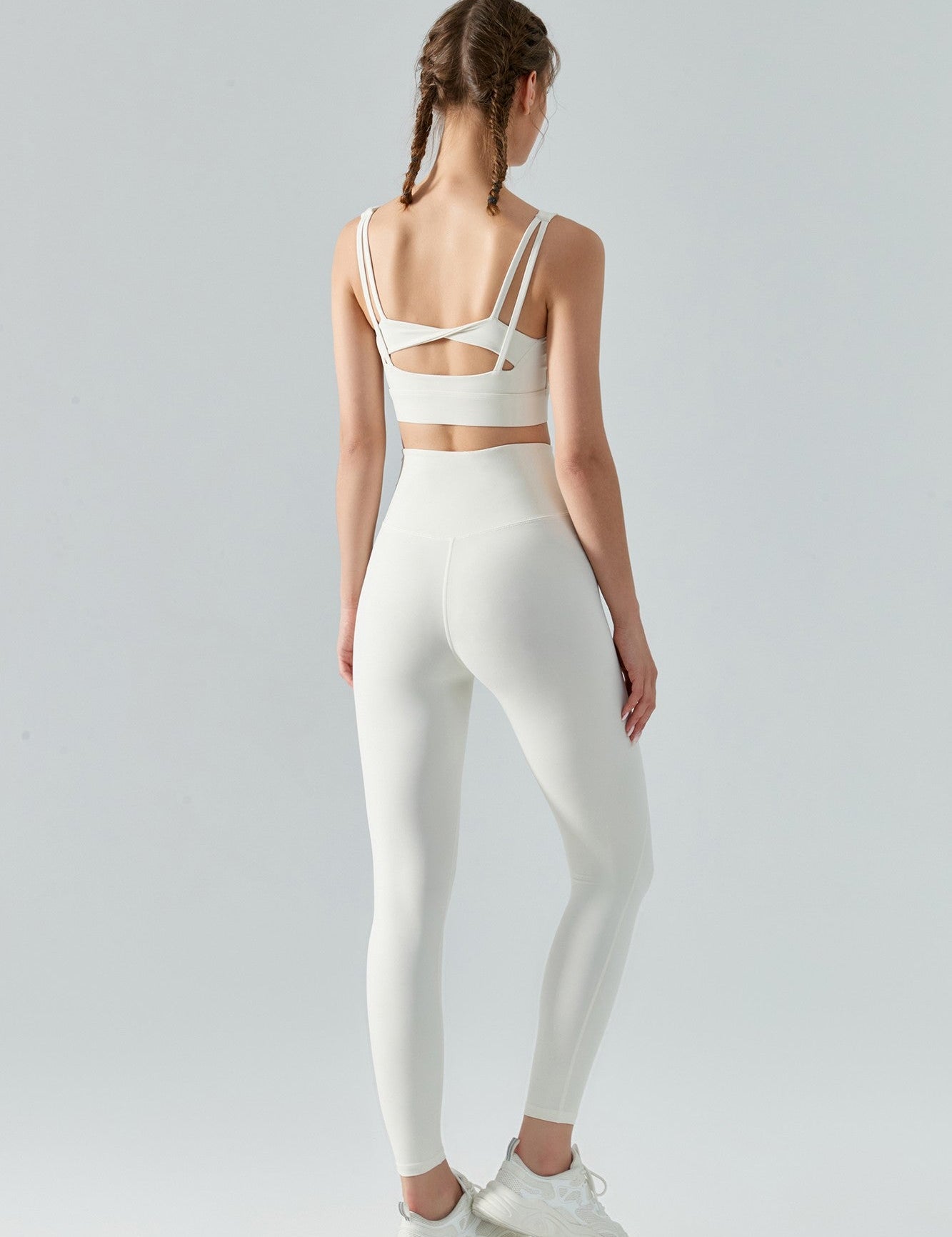 Strappy Twisted Sports Bra & Leggings Activewear Set by bornfocus