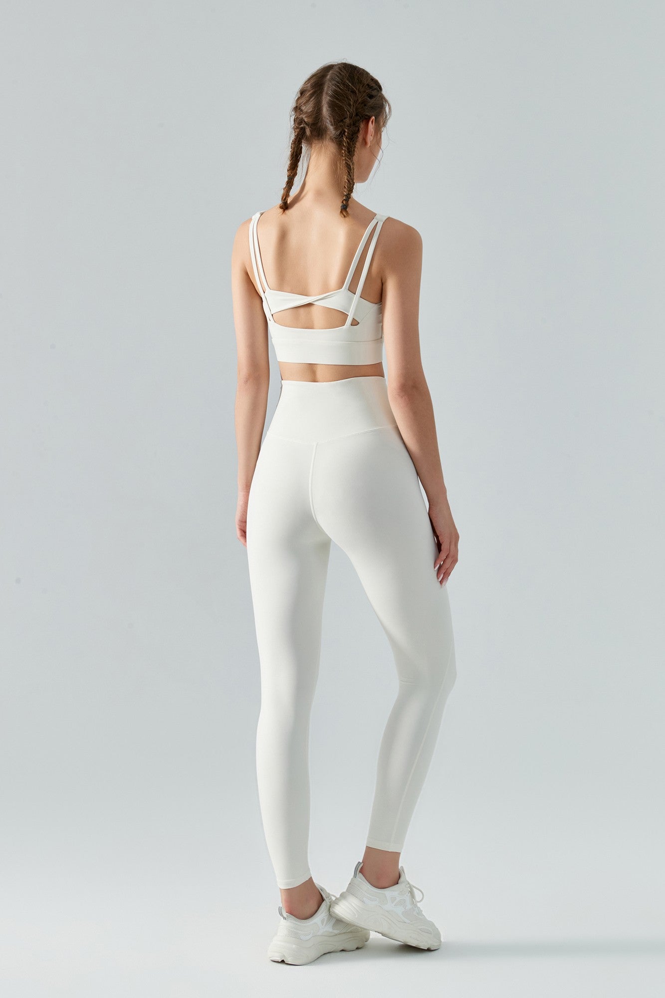 Strappy Twisted Sports Bra & Leggings Activewear Set by bornfocus