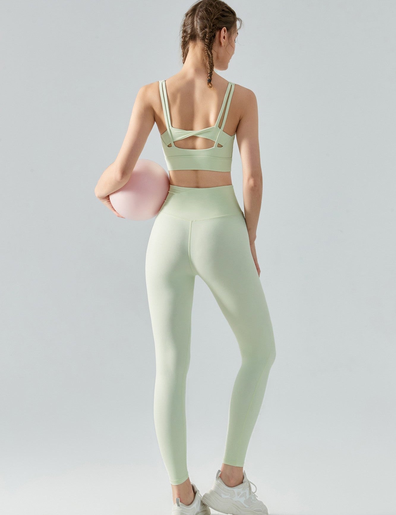 Strappy Twisted Sports Bra & Leggings Activewear Set by bornfocus