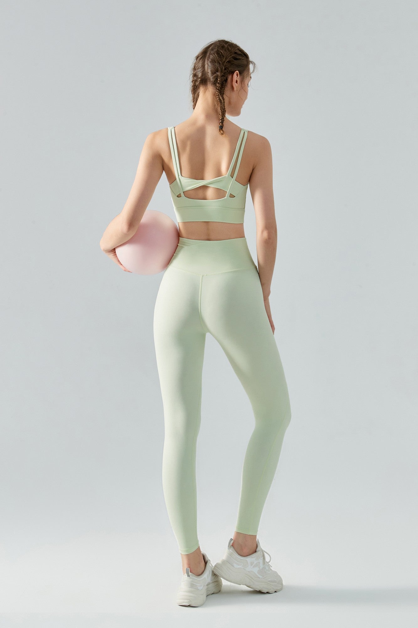 Strappy Twisted Sports Bra & Leggings Activewear Set by bornfocus