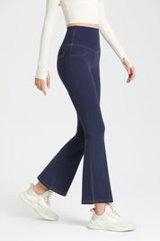 Stretch Denim Flared Leggings by bornfocus