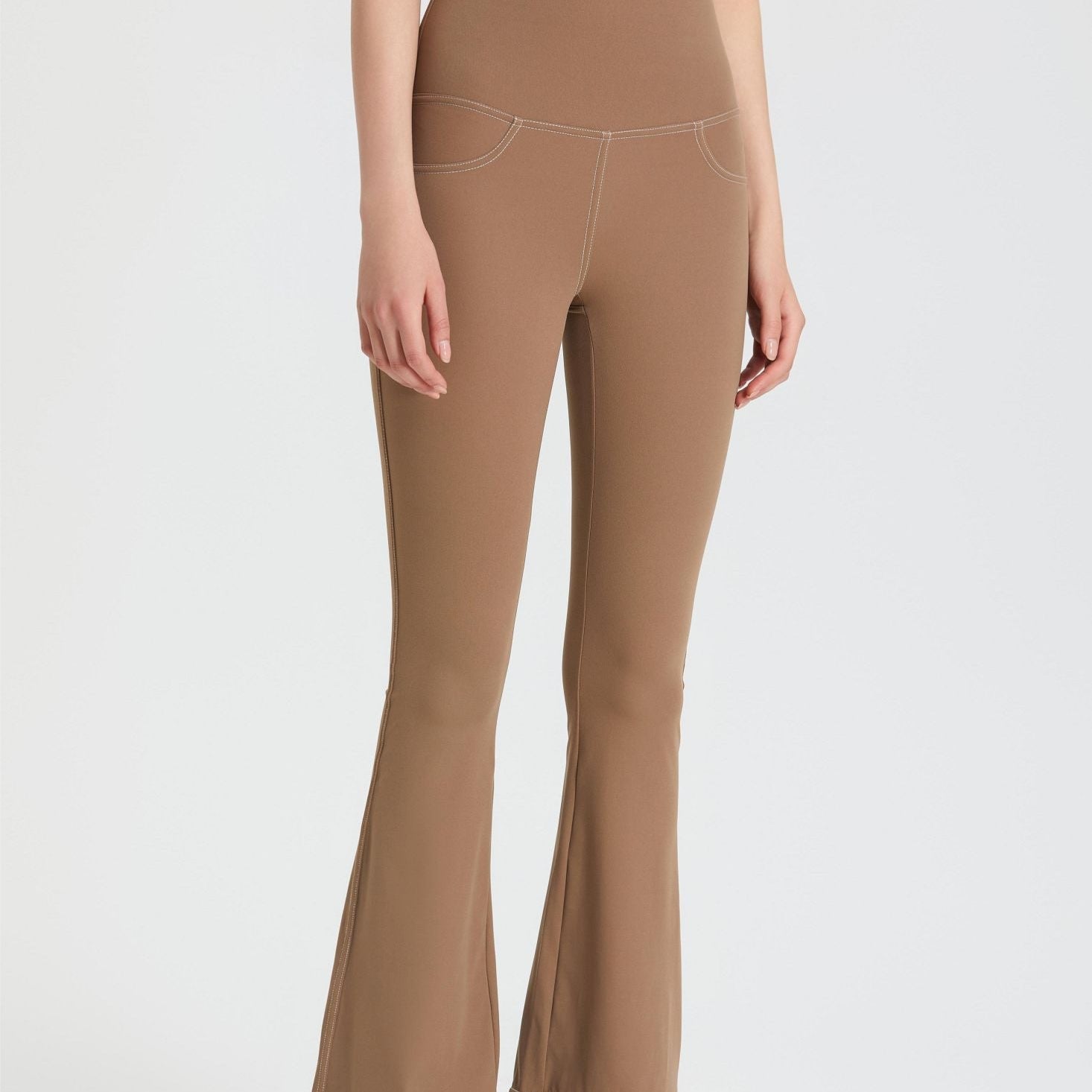 Stretch Denim Flared Leggings by bornfocus