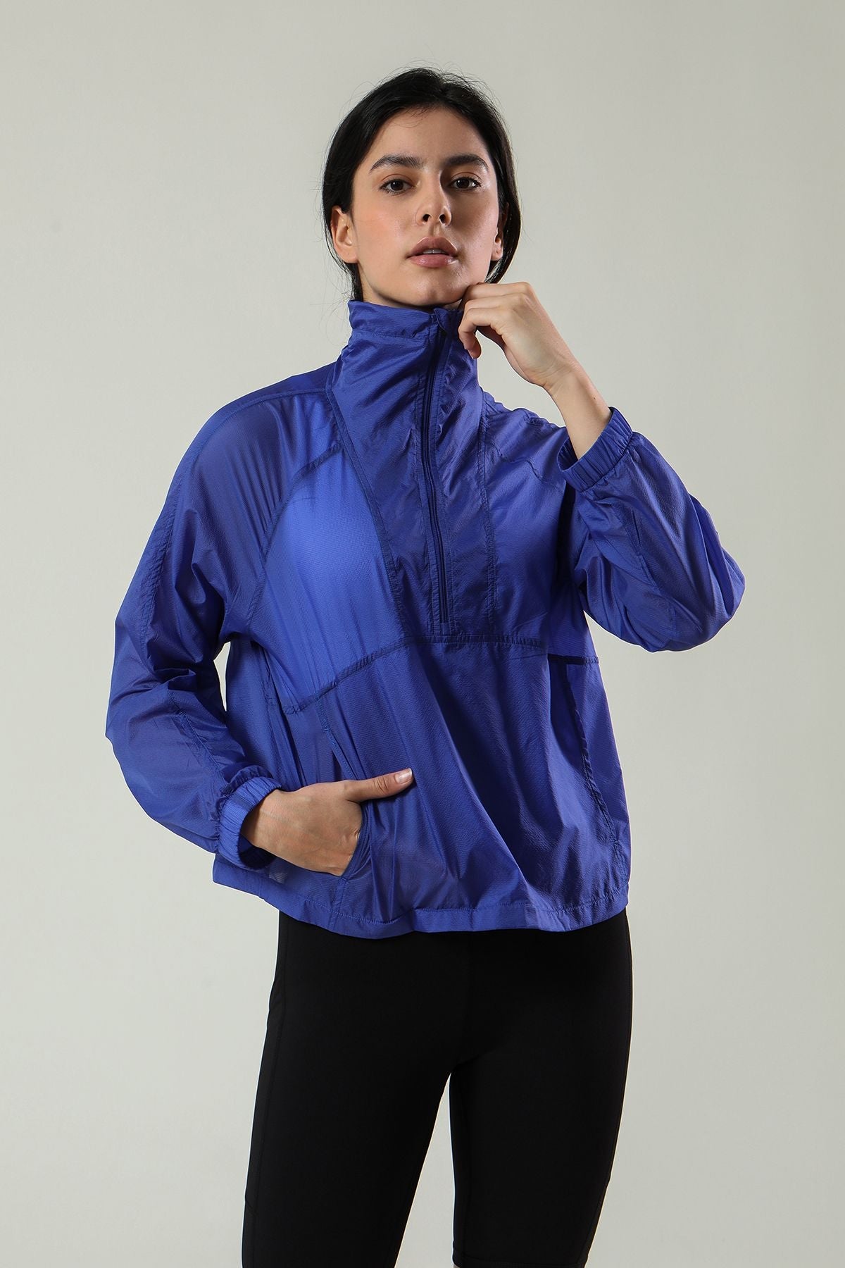 Sun Protection Half-Zip Track Jacket Windbreaker by bornfocus