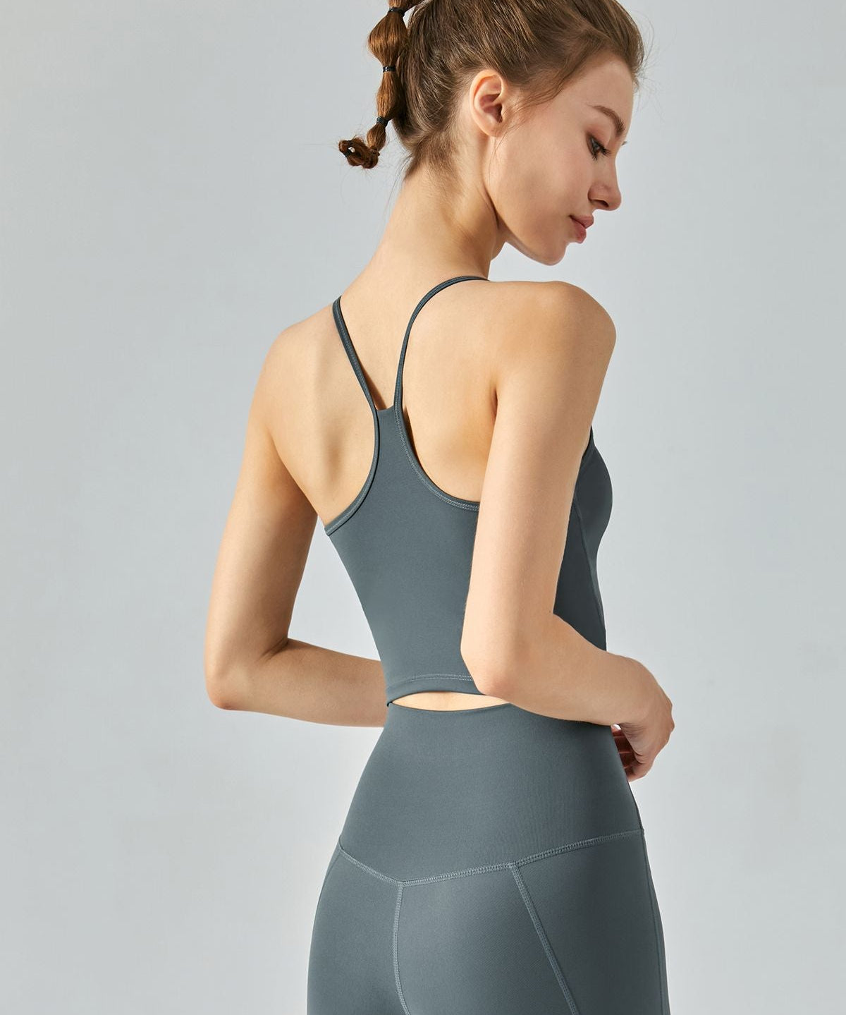 Thin Straps Padded Racerback Sports Bra by bornfocus