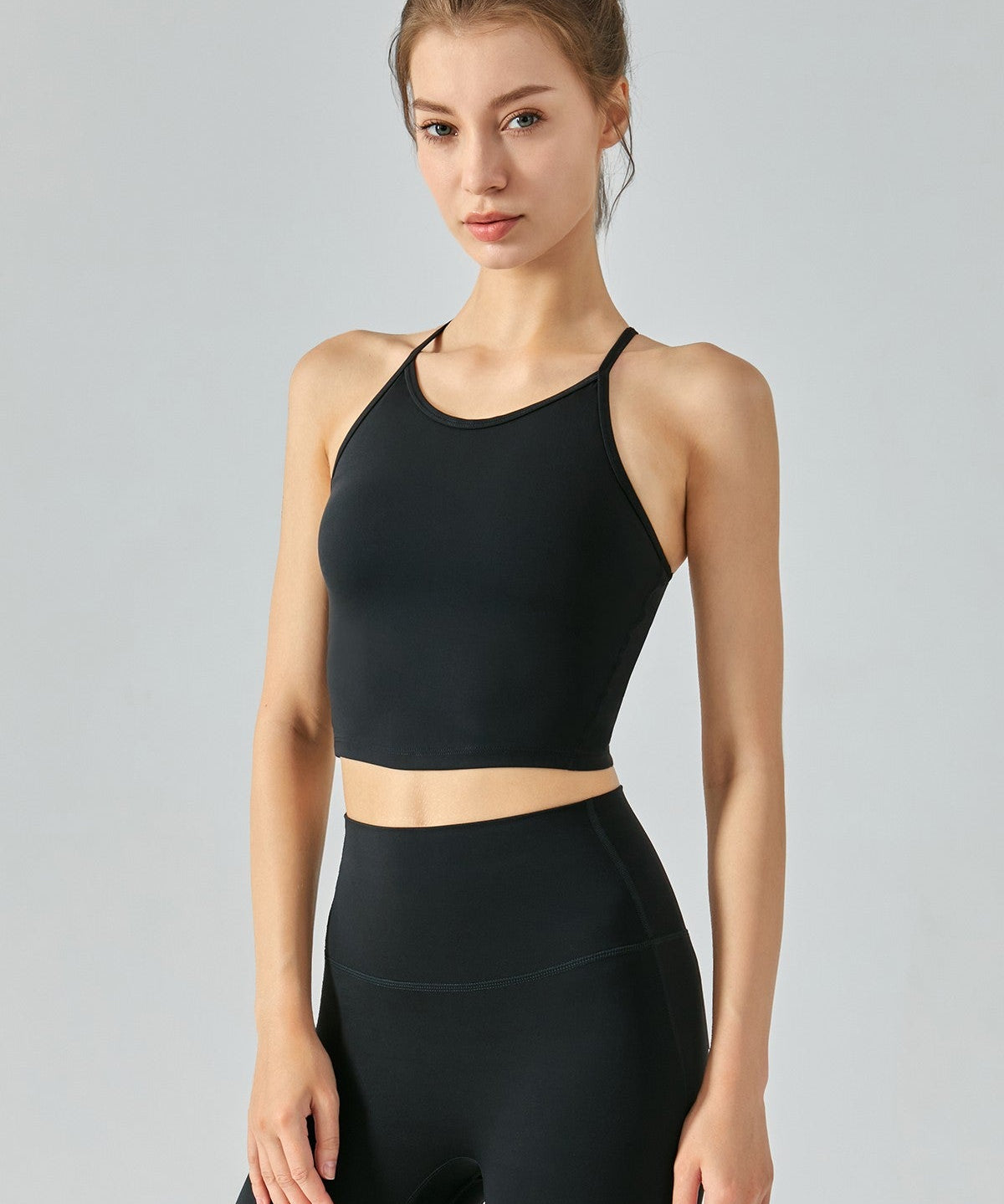 Thin Straps Padded Racerback Sports Bra by bornfocus