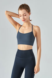 Ribbed T-Back Sports Bra by bornfocus