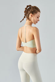 Ribbed T-Back Sports Bra by bornfocus