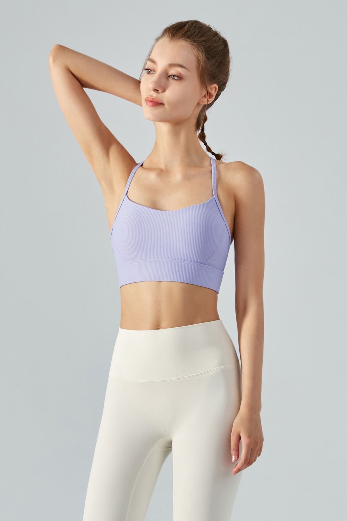 Ribbed T-Back Sports Bra by bornfocus