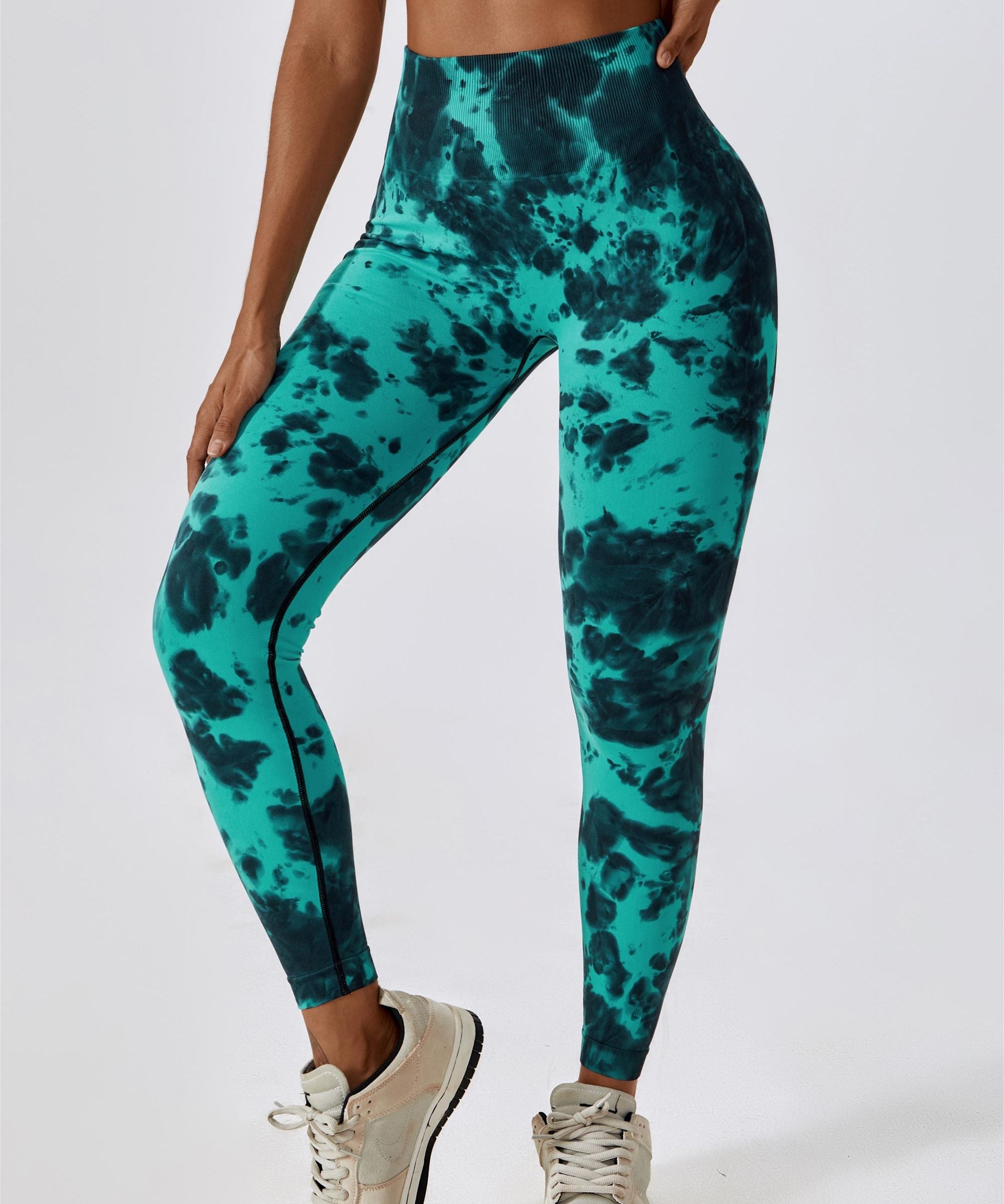 Tie Dye Seamless High-Rise Scrunch Leggings by bornfocus