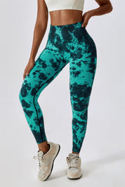 Tie Dye Seamless High-Rise Scrunch Leggings by bornfocus