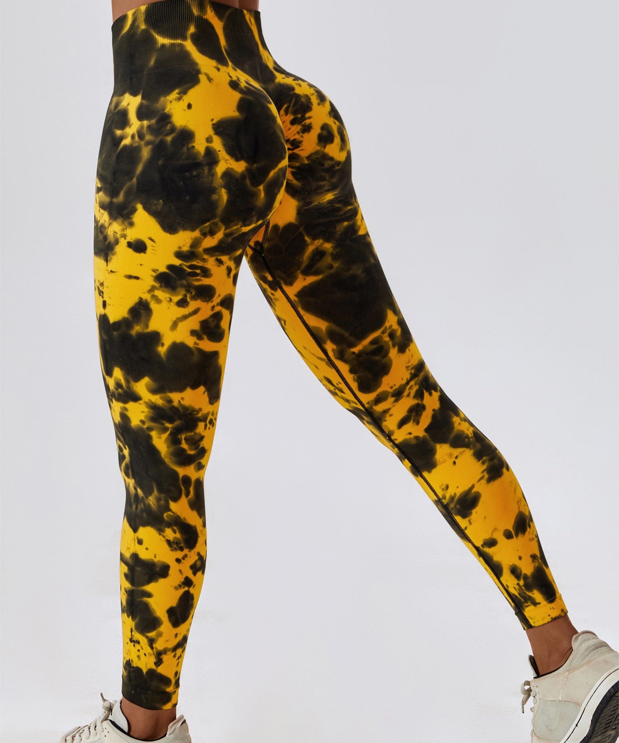 Tie Dye Seamless High-Rise Scrunch Leggings by bornfocus