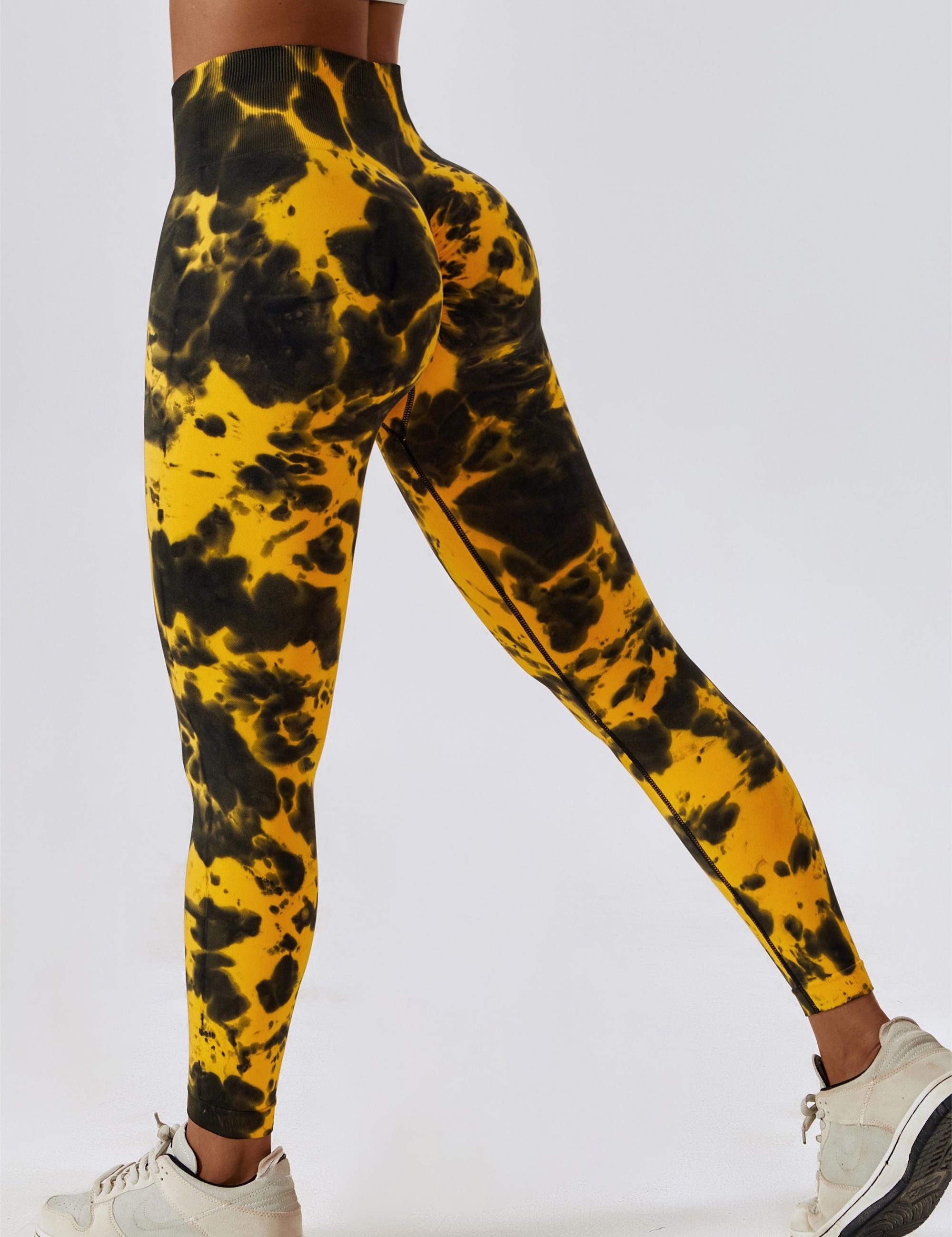 Tie Dye Seamless High-Rise Scrunch Leggings by bornfocus