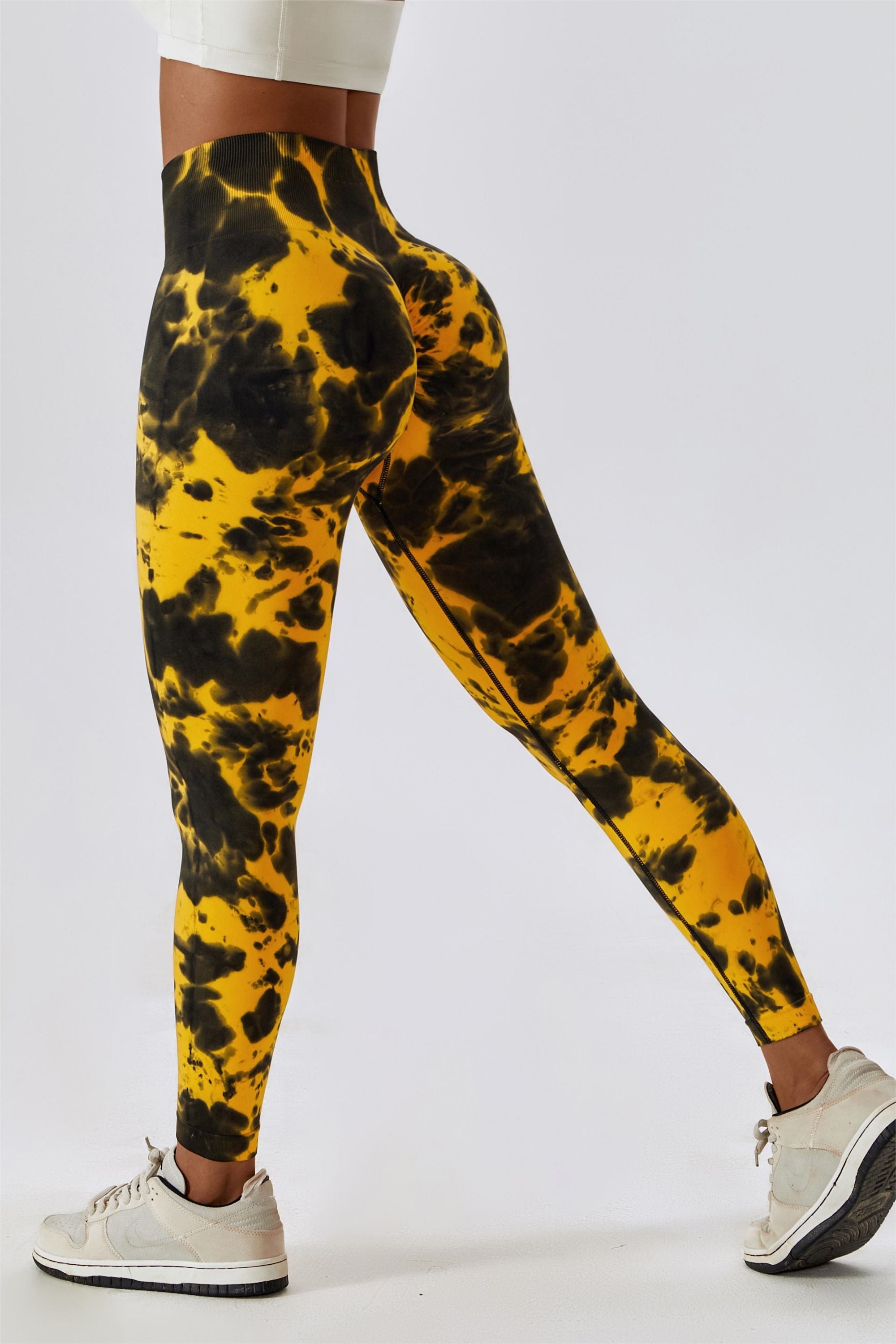 Tie Dye Seamless High-Rise Scrunch Leggings by bornfocus