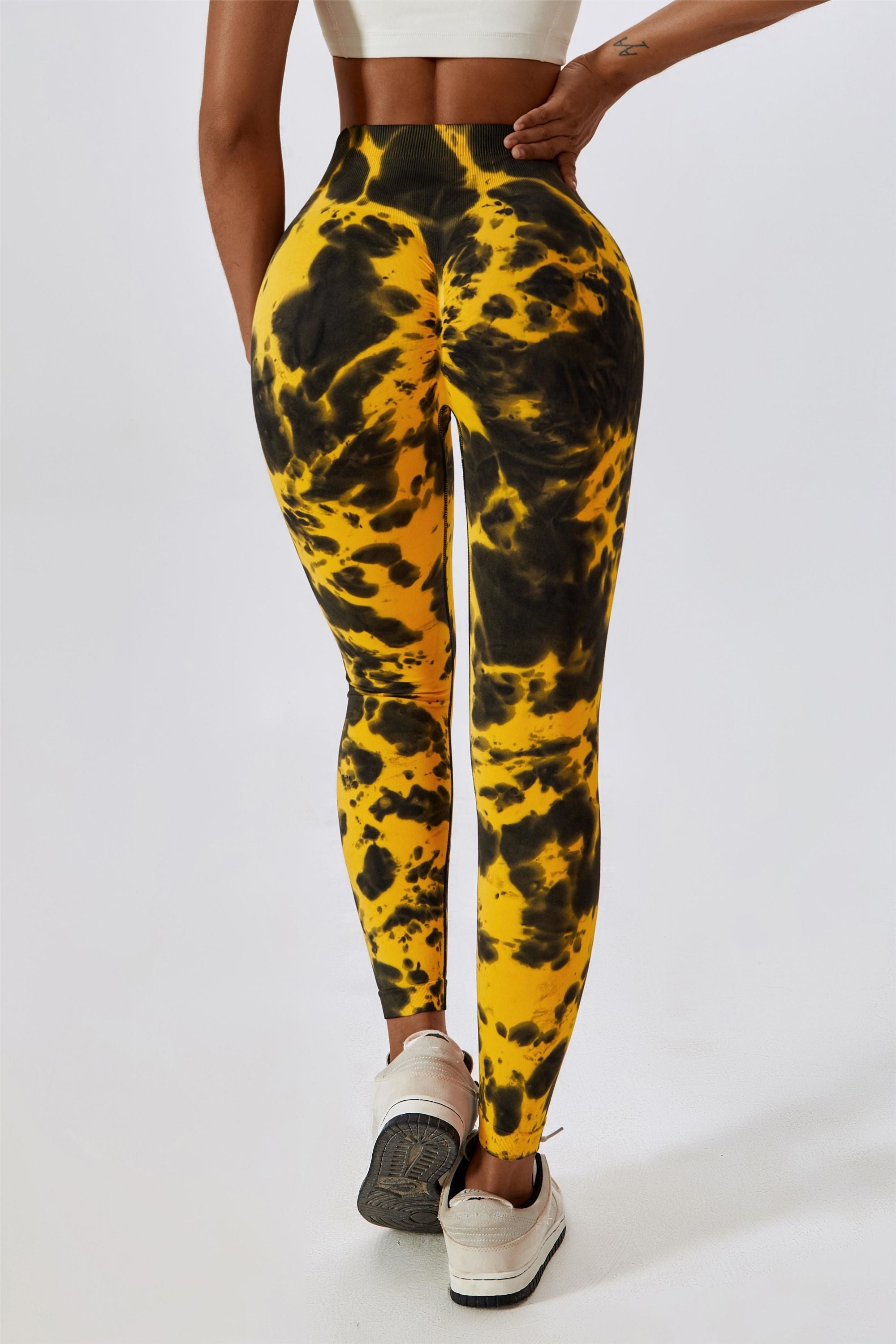 Tie Dye Seamless High-Rise Scrunch Leggings by bornfocus