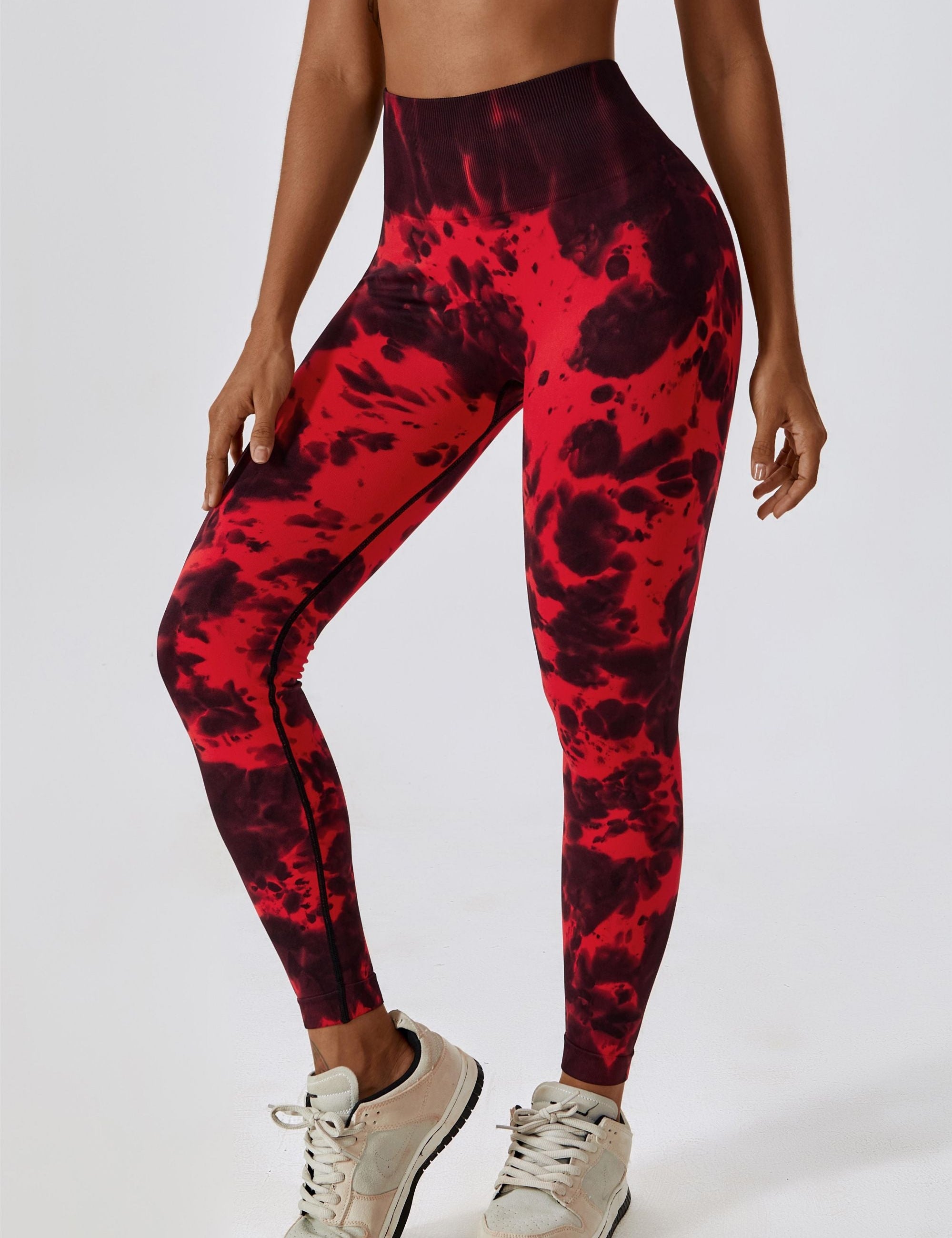 Tie Dye Seamless High-Rise Scrunch Leggings by bornfocus