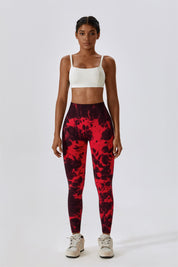 Tie Dye Seamless High-Rise Scrunch Leggings by bornfocus