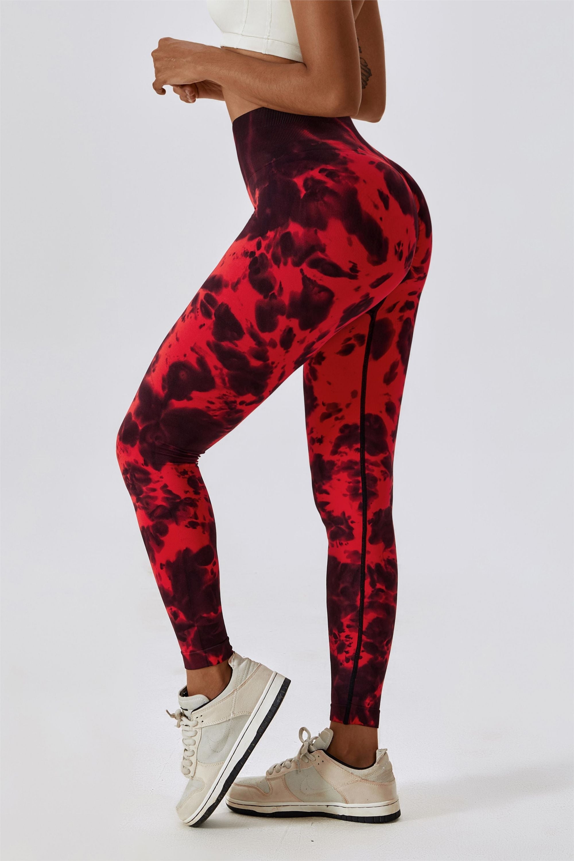 Tie Dye Seamless High-Rise Scrunch Leggings by bornfocus