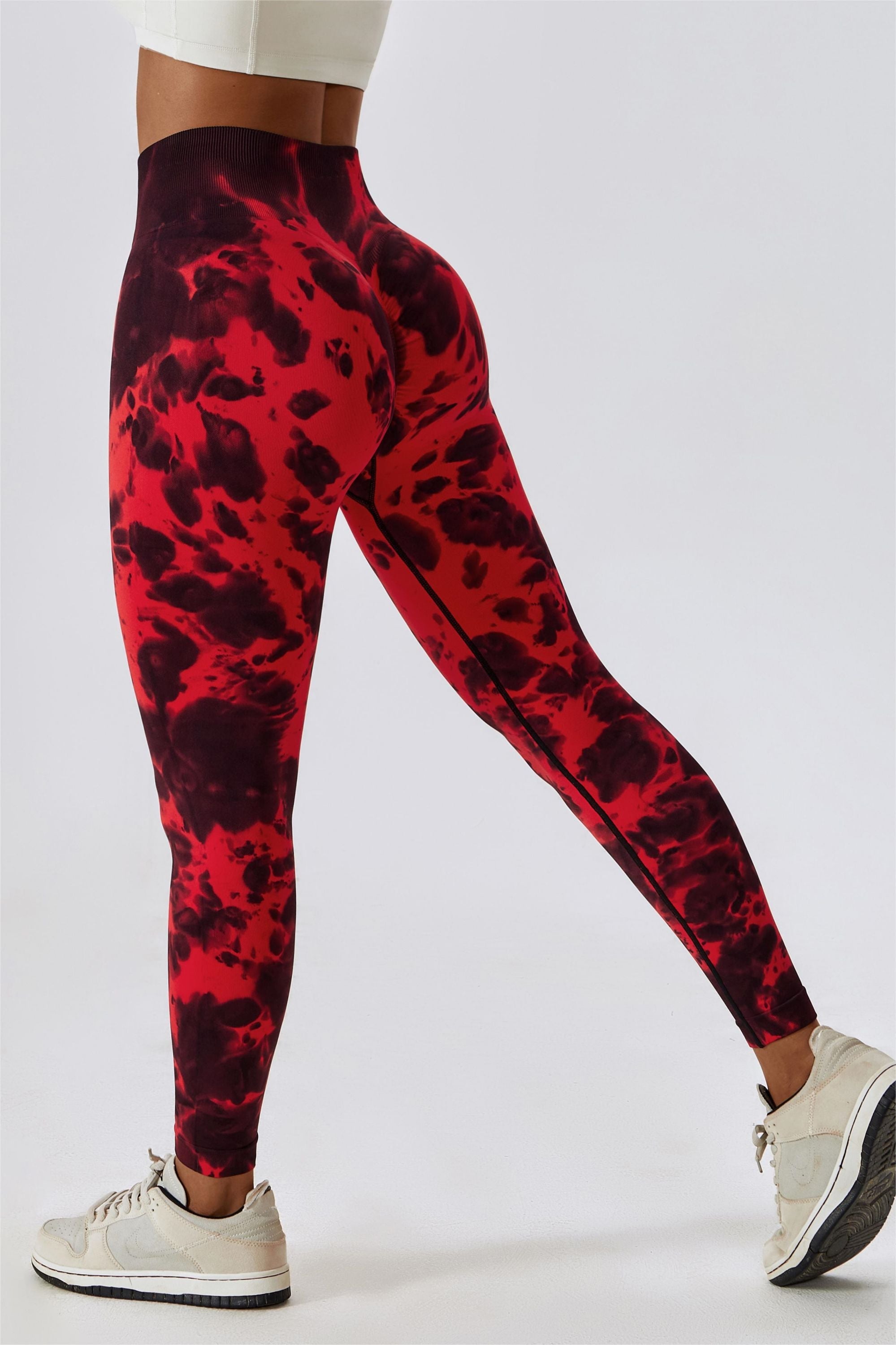 Tie Dye Seamless High-Rise Scrunch Leggings by bornfocus