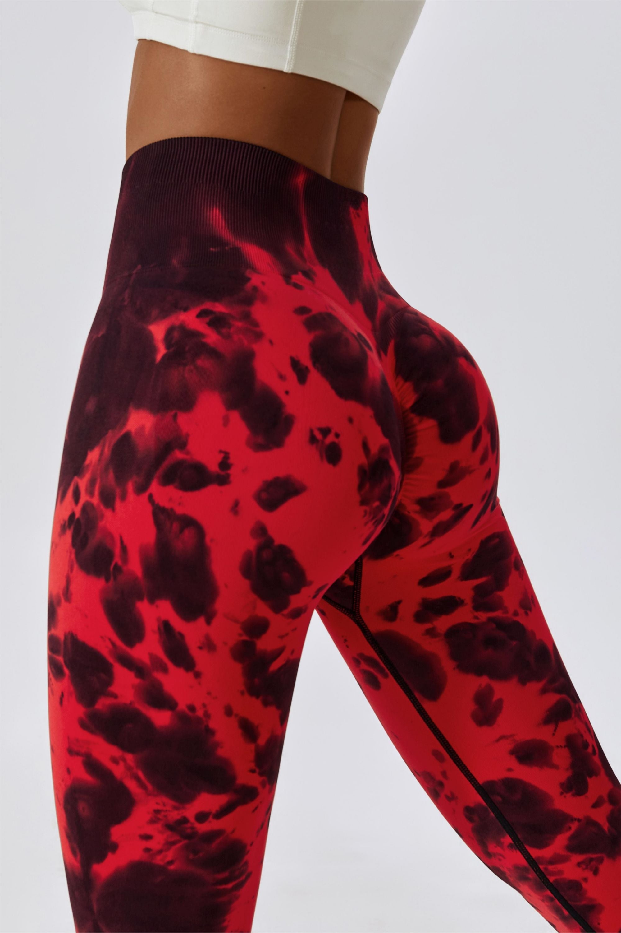 Tie Dye Seamless High-Rise Scrunch Leggings by bornfocus