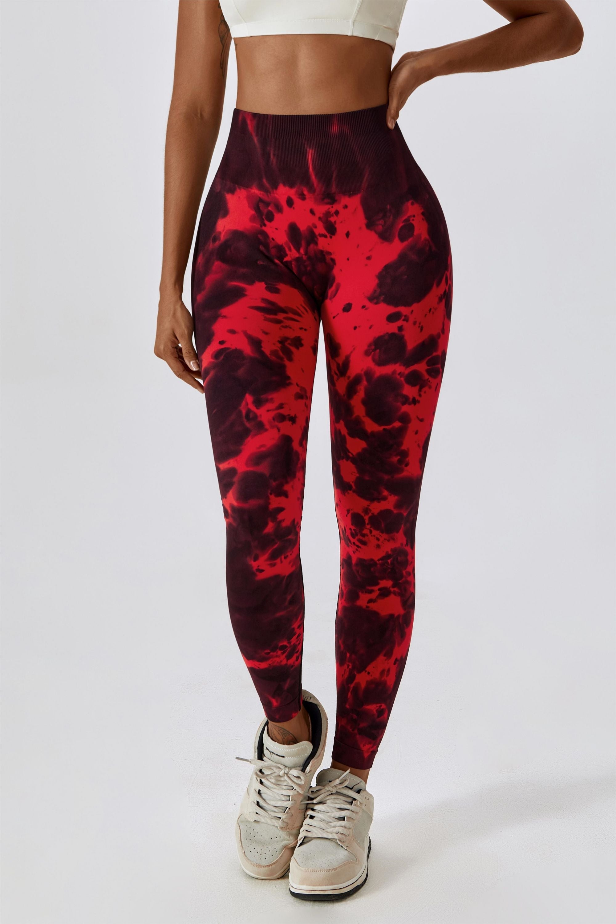 Tie Dye Seamless High-Rise Scrunch Leggings by bornfocus