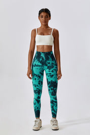 Tie Dye Seamless High-Rise Scrunch Leggings by bornfocus