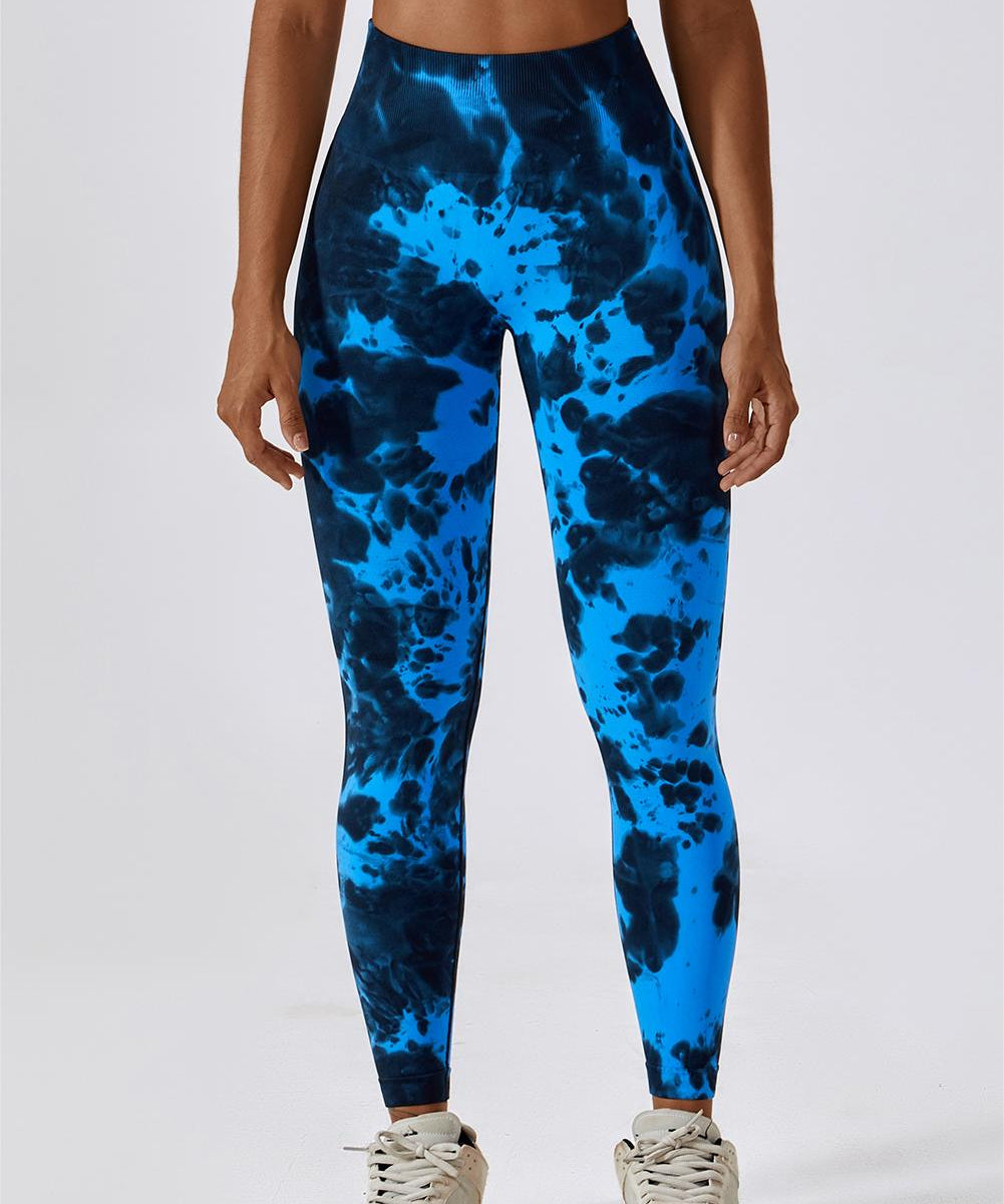 Tie Dye Seamless High-Rise Scrunch Leggings by bornfocus