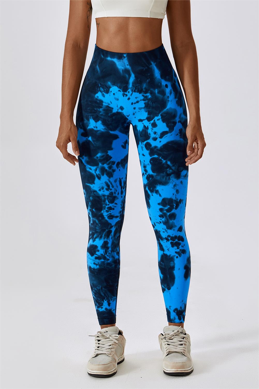 Tie Dye Seamless High-Rise Scrunch Leggings by bornfocus