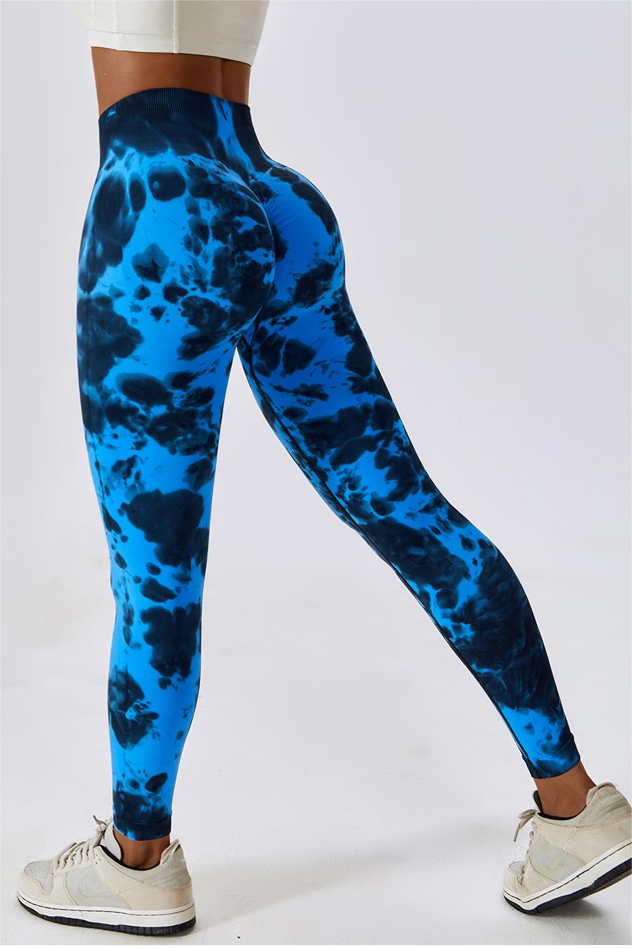 Tie Dye Seamless High-Rise Scrunch Leggings by bornfocus