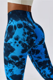 Tie Dye Seamless High-Rise Scrunch Leggings by bornfocus