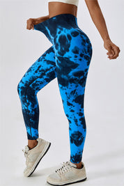 Tie Dye Seamless High-Rise Scrunch Leggings by bornfocus