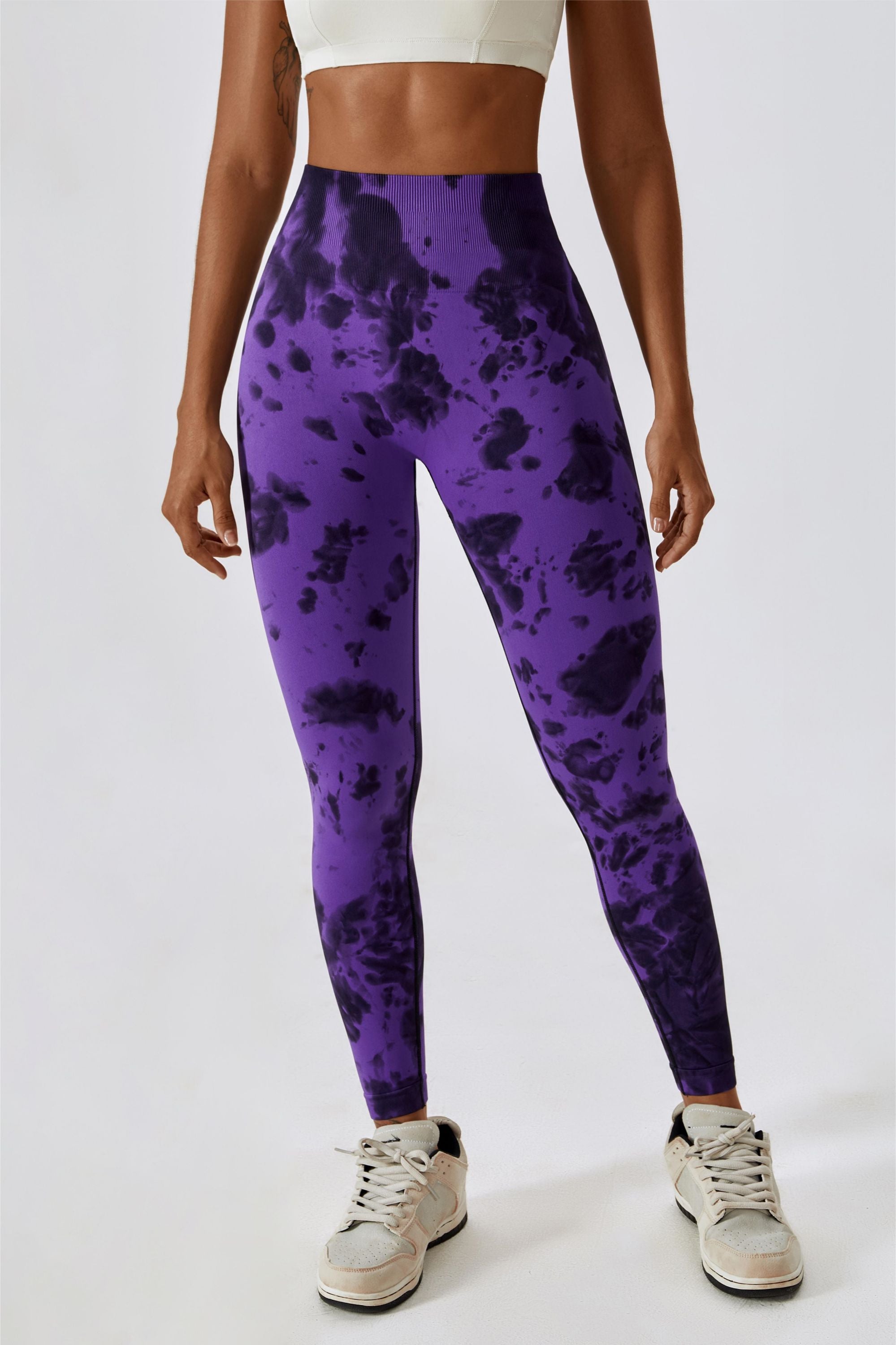 Tie Dye Seamless High-Rise Scrunch Leggings by bornfocus