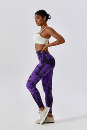 Tie Dye Seamless High-Rise Scrunch Leggings by bornfocus