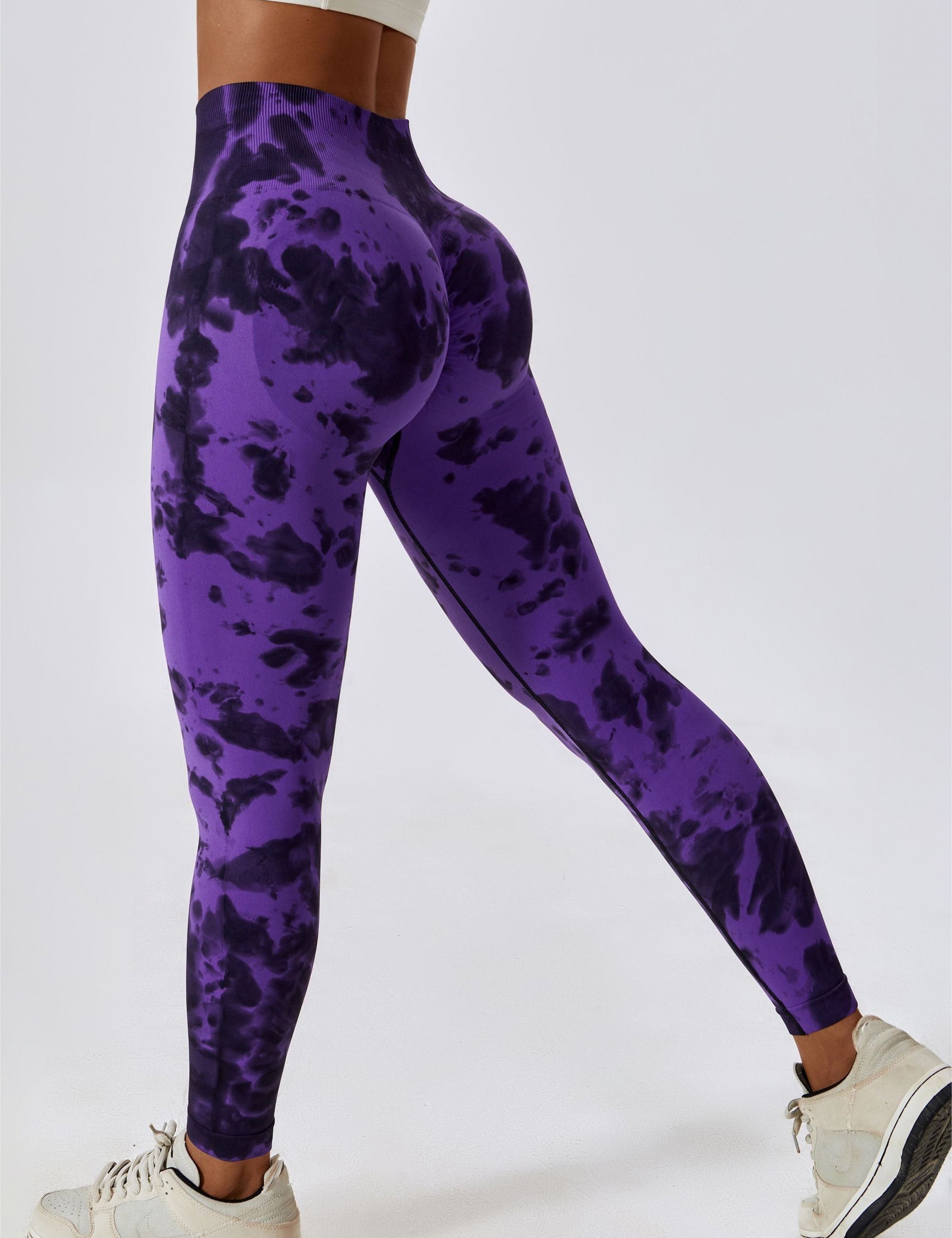 Tie Dye Seamless High-Rise Scrunch Leggings by bornfocus