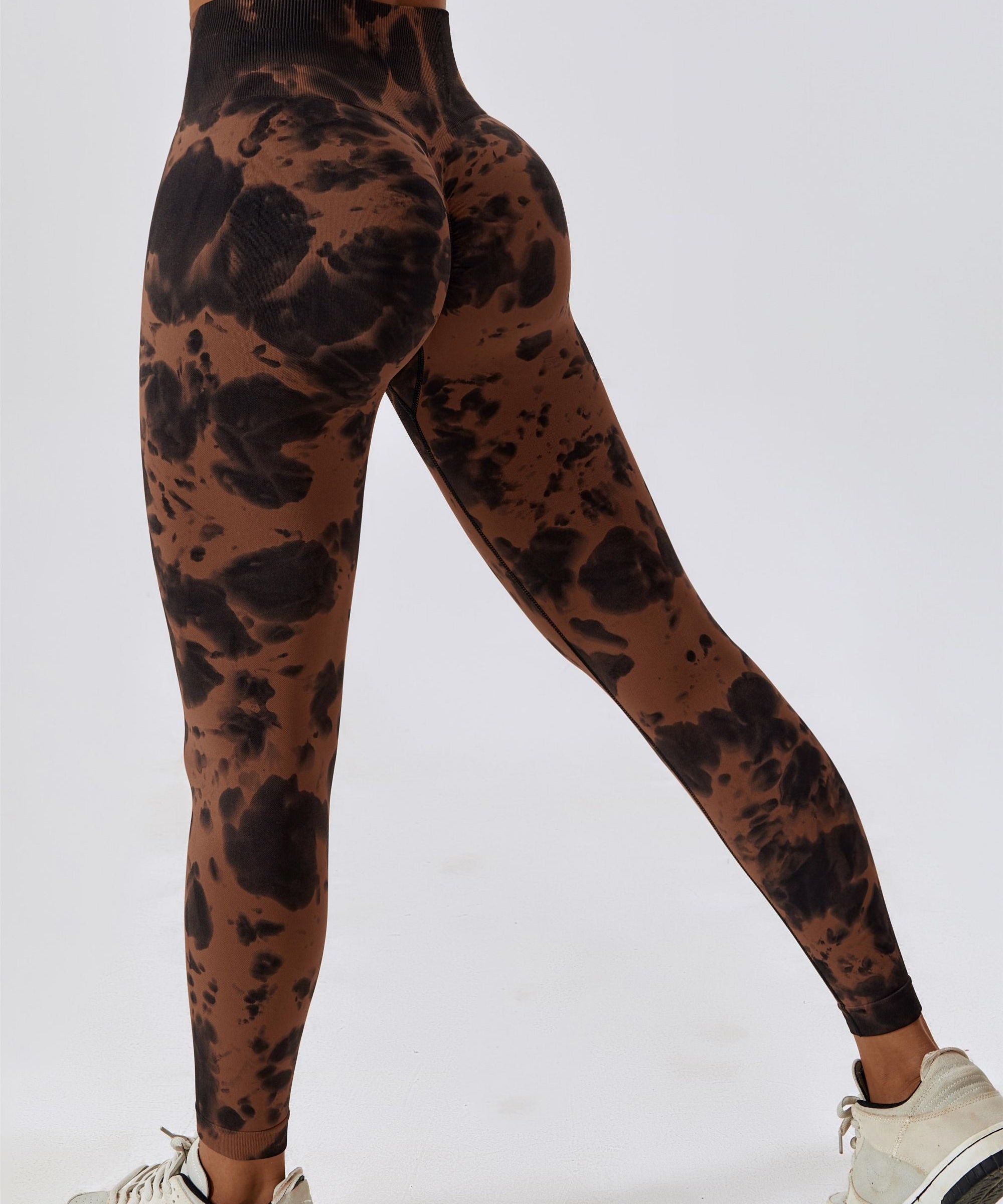 Tie Dye Seamless High-Rise Scrunch Leggings by bornfocus