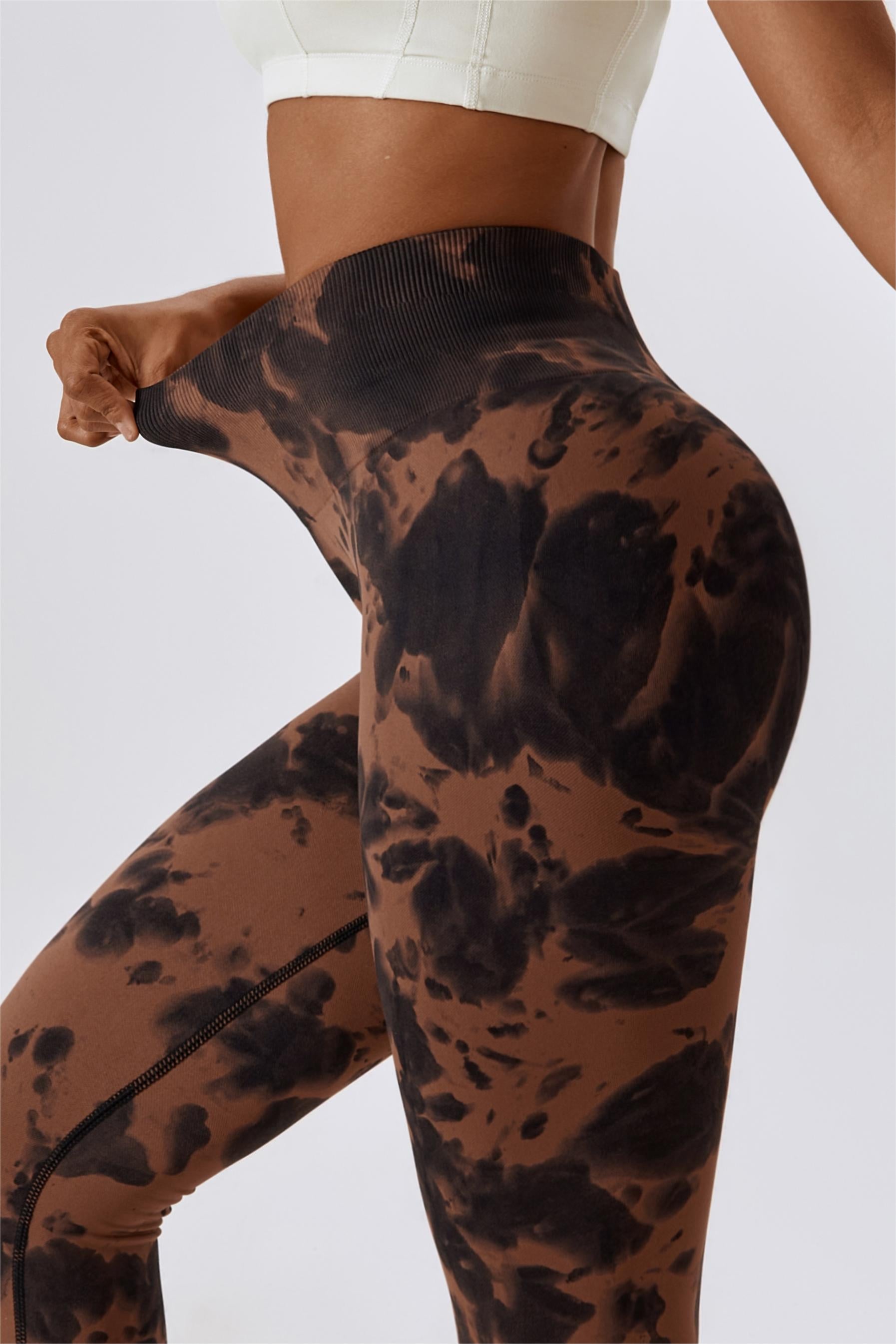 Tie Dye Seamless High-Rise Scrunch Leggings by bornfocus