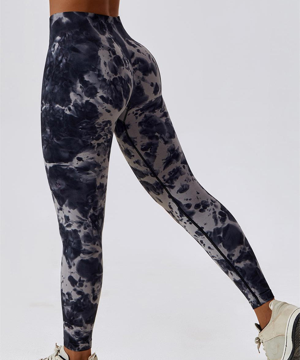 Tie Dye Seamless High-Rise Scrunch Leggings by bornfocus