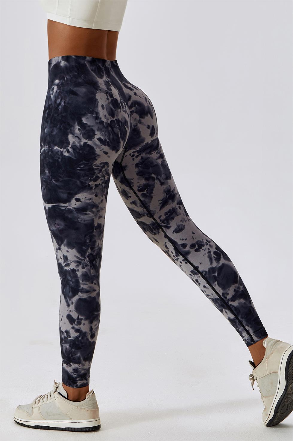 Tie Dye Seamless High-Rise Scrunch Leggings by bornfocus