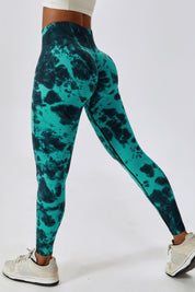 Tie Dye Seamless High-Rise Scrunch Leggings by bornfocus