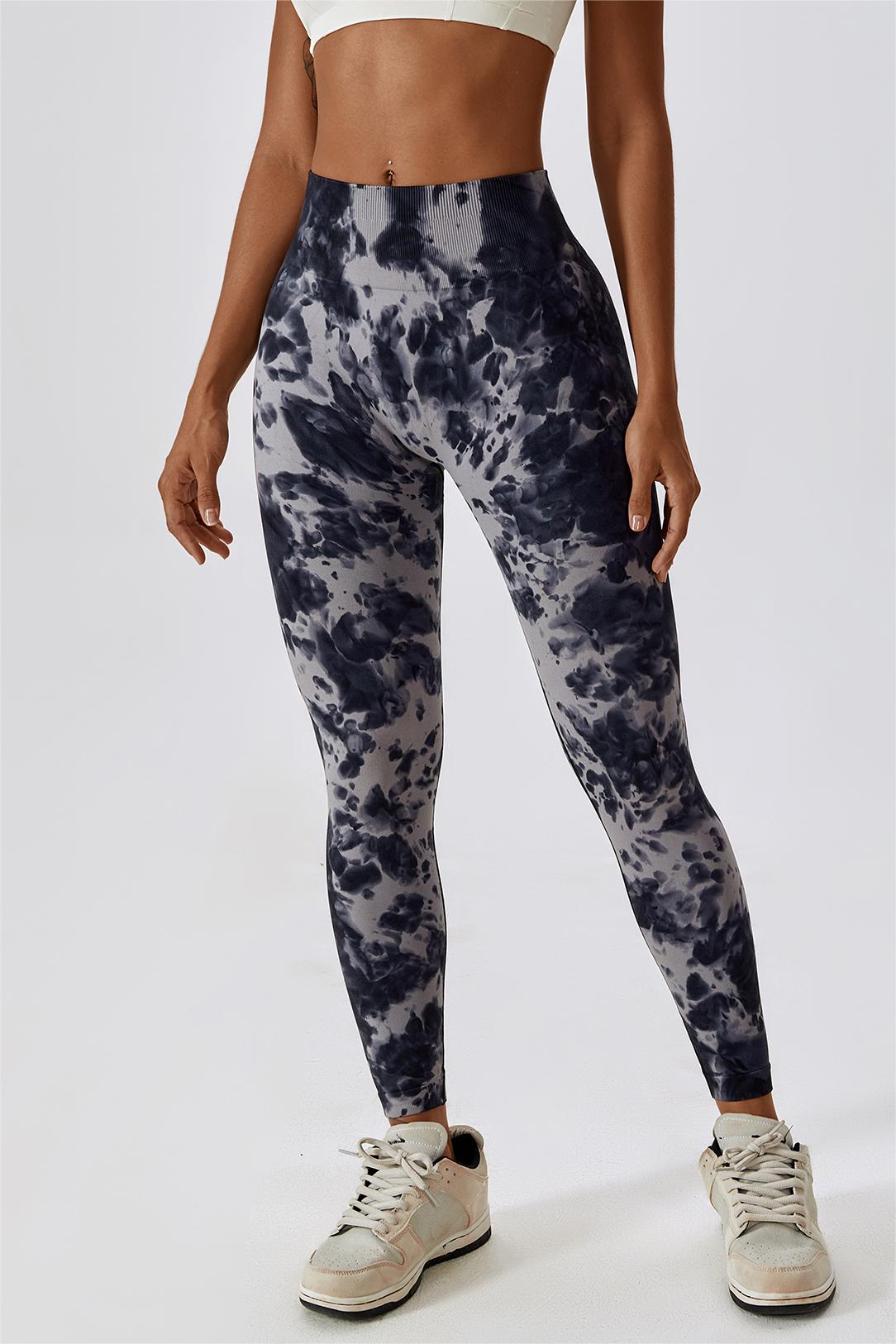 Tie Dye Seamless High-Rise Scrunch Leggings by bornfocus