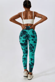 Tie Dye Seamless High-Rise Scrunch Leggings by bornfocus