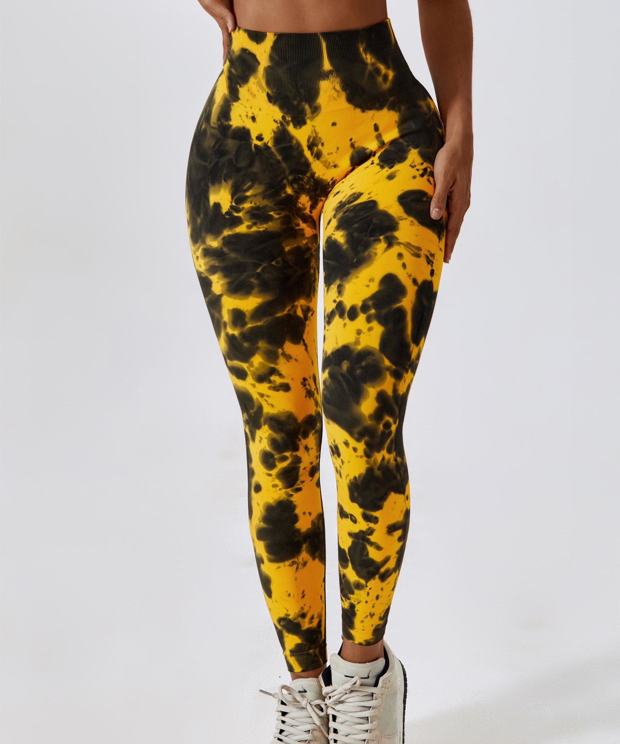 Tie Dye Seamless High-Rise Scrunch Leggings by bornfocus