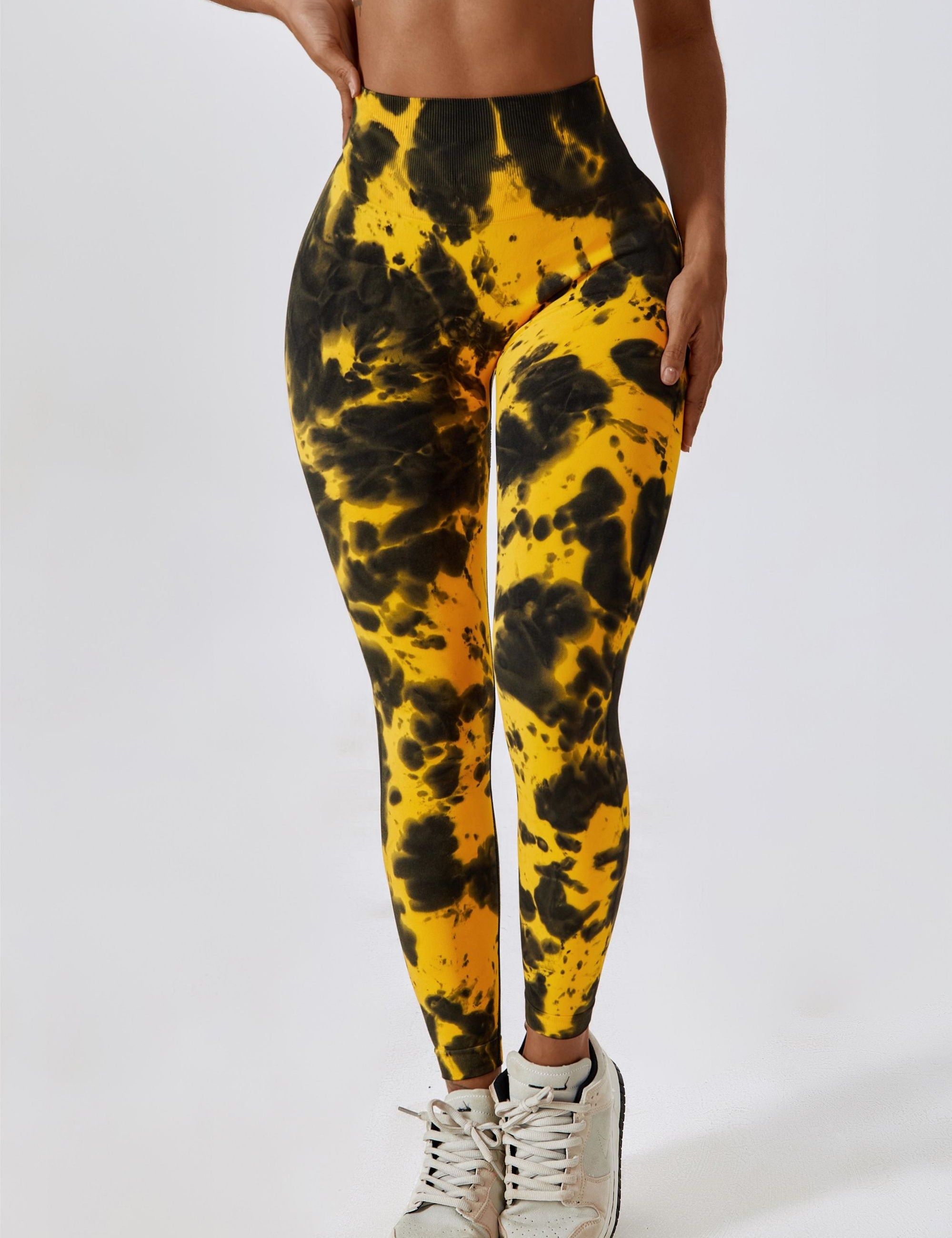 Tie Dye Seamless High-Rise Scrunch Leggings by bornfocus