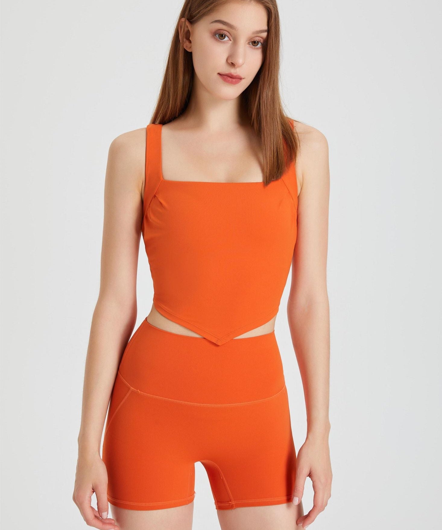 Triangle Hem Racerback Sports Bra by bornfocus