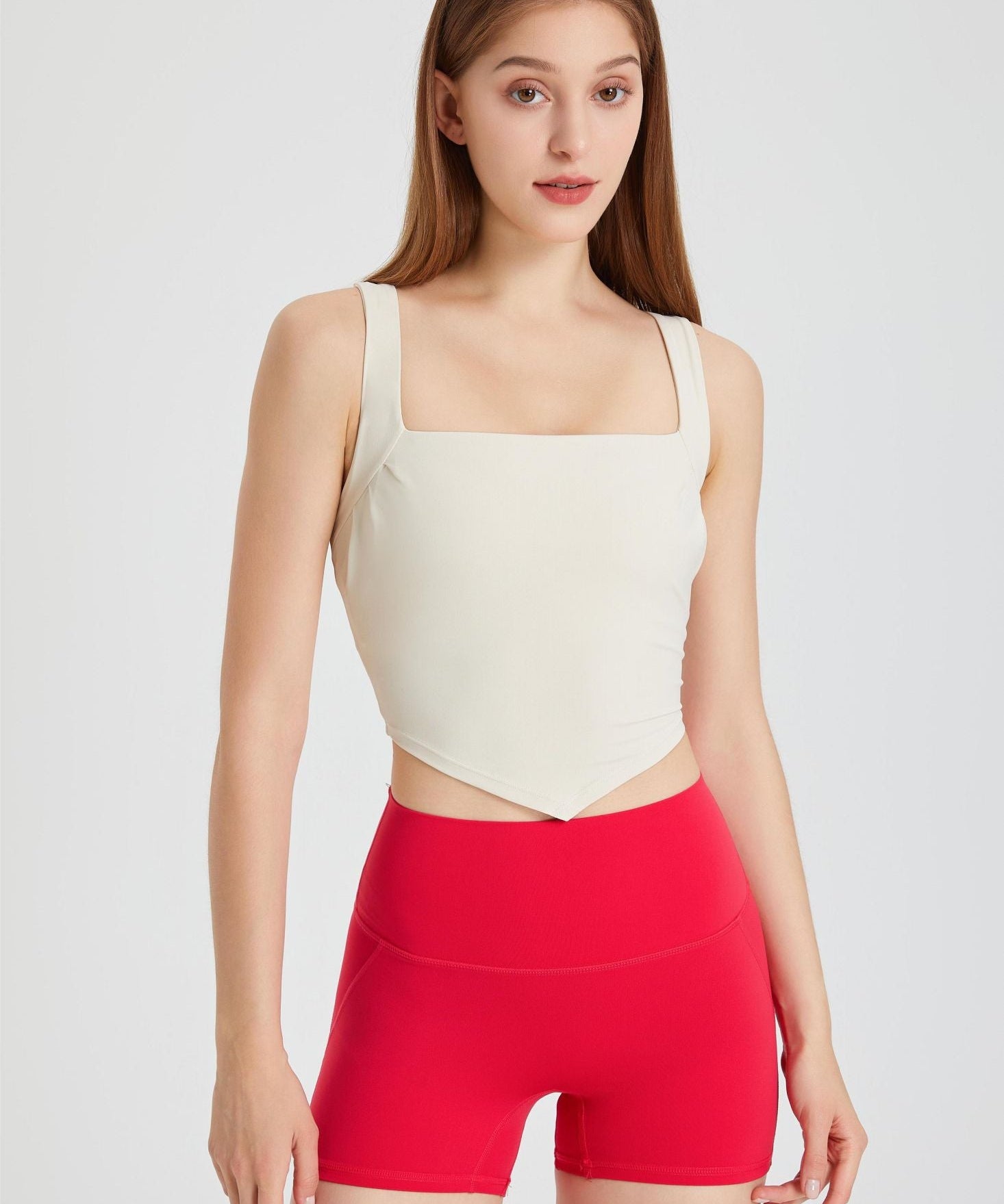 Triangle Hem Racerback Sports Bra by bornfocus