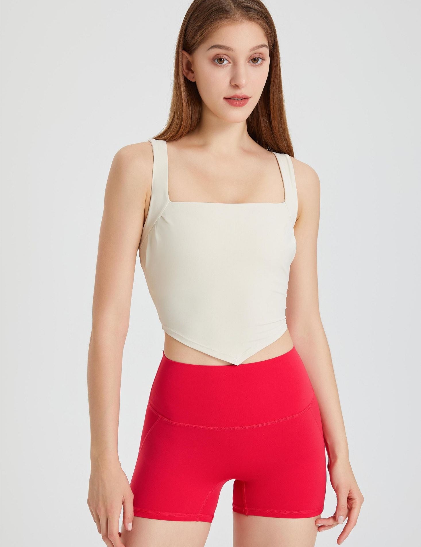 Triangle Hem Racerback Sports Bra by bornfocus